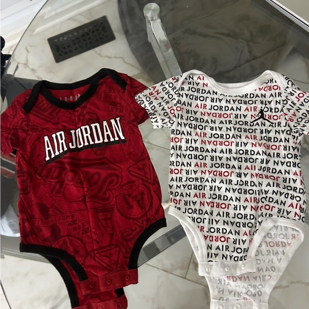 Jordan Infant baby  Bodysuit  set 6M and 9M